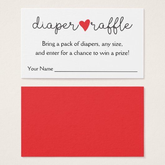 Windeln Red Heart Babydusche (Vorne & Hinten)