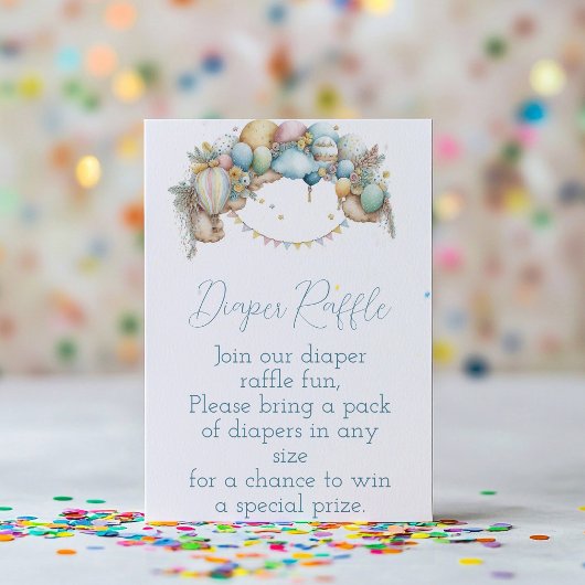 Windeln Regenbogen Luftballon Babydusche Begleitkarte