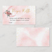 Windeln Rosa Gold Wir sind über dem Mond Begleitkarte (Vorne/Hinten)