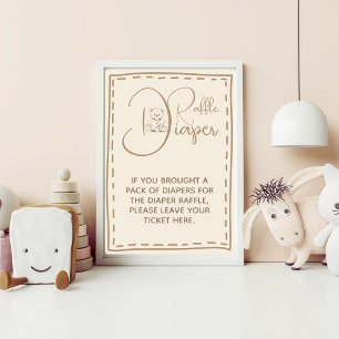 Windeln Ruffle Rustikales Niedlich Bear Baby Duste Fotodruck