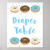 Windeln Tafelschild Blue Donut Sprinkle Duschgel S Poster (Vorne)
