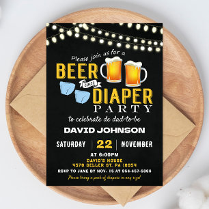 Windeln und Bier Baby Shower Party Einladung