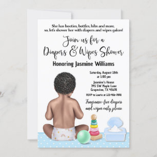 Windeln und Feuchttücher Baby Shower Einladung