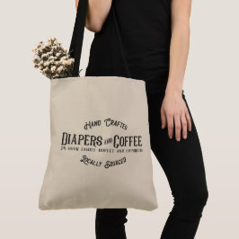Windeln und Kaffee Ironic Funny Retro Restaurant Tasche