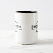 Windeln und Kaffee Ironic Funny Retro Restaurant Zweifarbige Tasse (Mittel)