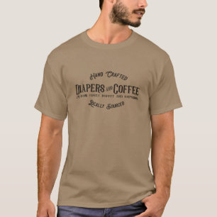 Windeln und Kaffee Ironisch Lustig Retro Restauran T-Shirt