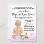 Windeln und Wischsäulendusche Einladung (Vorderseite)