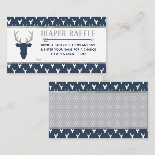 Windeln, Waldhirsche, Marine, Grau Begleitkarte (Vorne/Hinten)