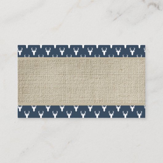 Windeln, Waldhirsche, Navy Blue, Burlap Begleitkarte (Rückseite)