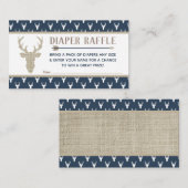 Windeln, Waldhirsche, Navy Blue, Burlap Begleitkarte (Vorne/Hinten)