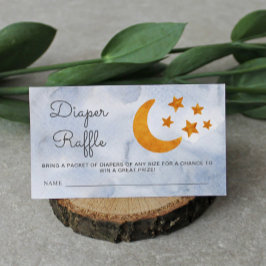 Windeln Wasserfarben Moon & Stars Dusty Blue Begleitkarte