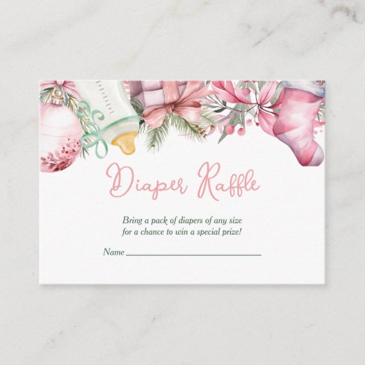 Windeln Weihnachtsdusche Santa Pink Kinderdusche Begleitkarte (Vorderseite)