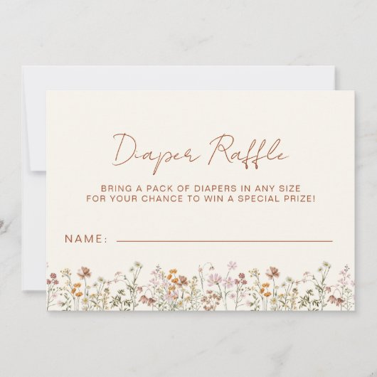 Windeln Wildblume Terracotta Kinderdusche Einladung (Vorderseite)