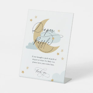 Windeln-Windeln-Raffle-Schild Blue Baby-Dusche auf Sockelschild