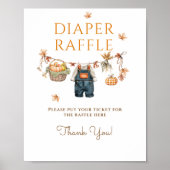Windelpumpe Raffle Pumpkin Rustic Fall Baby Dusche Poster (Vorne)
