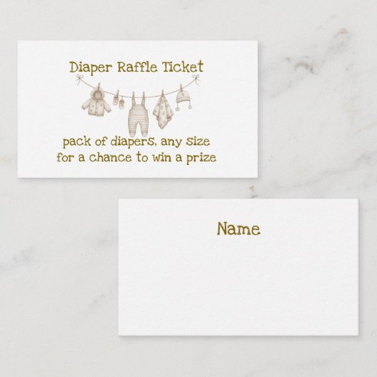 Windelraffination für neutrale Babykleidung Begleitkarte (Vorne/Hinten)