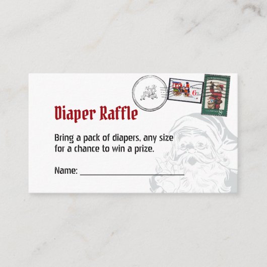 Windelraffinen Santas-Brief Nordpol Poststempel Begleitkarte (Vorderseite)