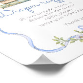 Windelraffinerie Blauer Bogen Neue Babydusche Poster (Ecke)