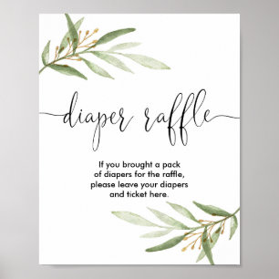 Windelraffinerie signiert Baby Dusche Grüngold Poster