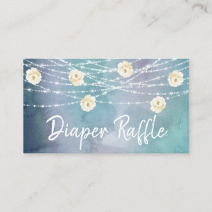 *~* Windelraffle-Blumen-Licht-Rosen-Baby-Dusche Begleitkarte