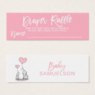 WINDELRAFFLE Karten-rosa Elefant-Babyparty