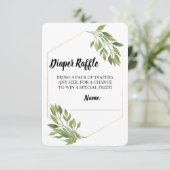 WindelRafflekarten-Grün elegante Babyparty Begleitkarte (Stehend Vorderseite)