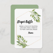 WindelRafflekarten-Grün elegante Babyparty Begleitkarte (Vorne/Hinten)