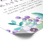 Windelrumpf. Lila Blütenbaby-Duschspiel Poster (Ecke)