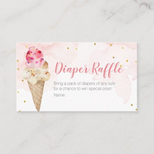 Windelrumpf Rosa Blush Ice Creme Gold Glitzer Begleitkarte (Vorderseite)