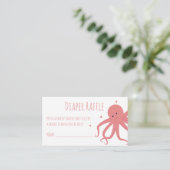 Windelrumpf Ticket Rosa Krake Herz Tier Begleitkarte (Stehend Vorderseite)