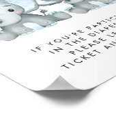 Windelrutsche Elephant Twin Baby Boys Dusche Poster (Ecke)