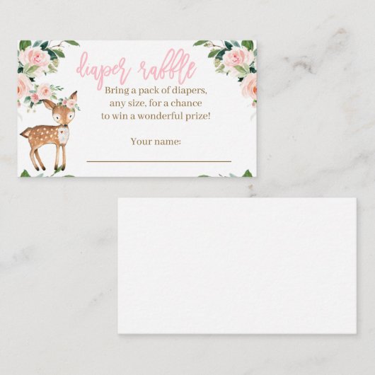 Windelrutsche für ein Mädchen Begleitkarte (Vorne/Hinten)