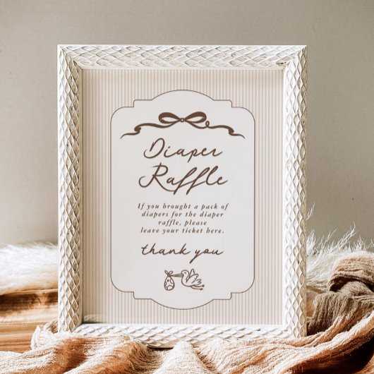 Windelverlosung Bebe Cafe Brauner Bogen Handgezeic Poster