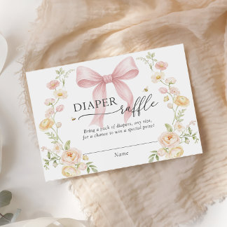Windelverlosung Rosa Schleife Baby Shower Beilage  Begleitkarte