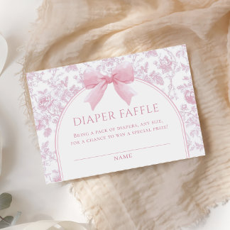 Windelverlosung Rosa Schleife Baby Shower Beilage Begleitkarte
