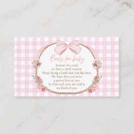 Windelverlosung rosa Schleife Gingham, Hase Baby S Begleitkarte