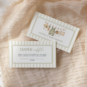Windelverlosung Sage Green Regionaler Babyparty Begleitkarte