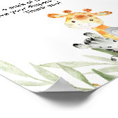 Windelverlosung signalisiert niedliche Safari-Tier Poster (Ecke)