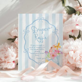 Windelverlosung Whimsical Blue Streifen Babydusche Poster