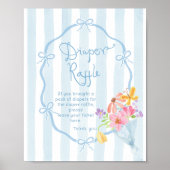 Windelverlosung Whimsical Blue Streifen Babydusche Poster (Vorne)