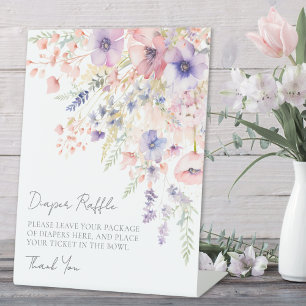 Windelverlosung Wildblumen Florale Babyparty Sockelschild