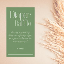 Windelwanne Minimalistisch Sage Green Baby Dusche