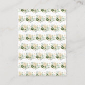 Windelwanne mit grüner und cremefarbener Blütendus Begleitkarte (Rückseite)