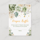 Windelwanne mit grüner und cremefarbener Blütendus Begleitkarte (Vorderseite)