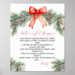 Windelwechsel bei Nacht Weihnachts-Baby-Party Poster