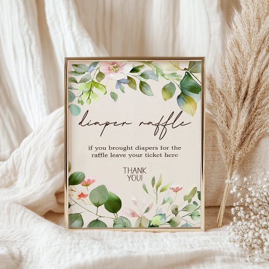 Windelwindeln-Raffelzeichen für Waldtiere Poster