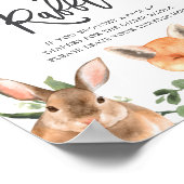 Windelwindeln-Raffelzeichen für Waldtiere Poster (Ecke)