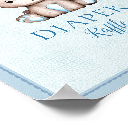 Windelwindtisch Niedlich Braun Bärendusche Poster (Ecke)