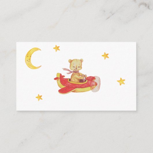 *~* Windelwölfe Teddy Bären Flugzeug Mondstars Begleitkarte (Rückseite)