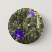 Winden-Schwarz-weißer Blumen-Knopf Button (Vorderseite)